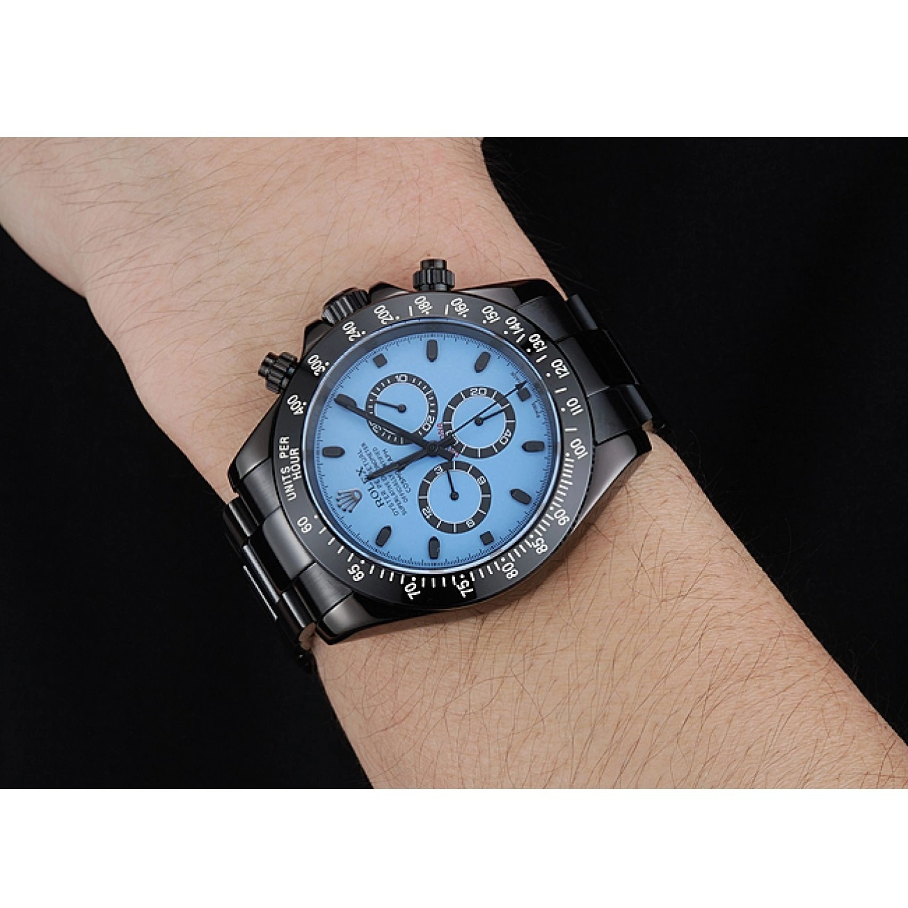 Aaa replica watch Stainless 1454250 Rolex Dial Black And And Black Bracelet Case Steel Blue Cosmograph Daytona 0622